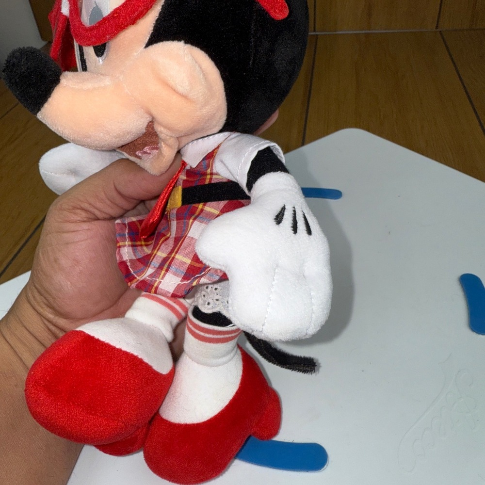 Disney Parks Minnie Mouse Nerd Plush With Glasses Hipster School Girl - Picture 9 of 15